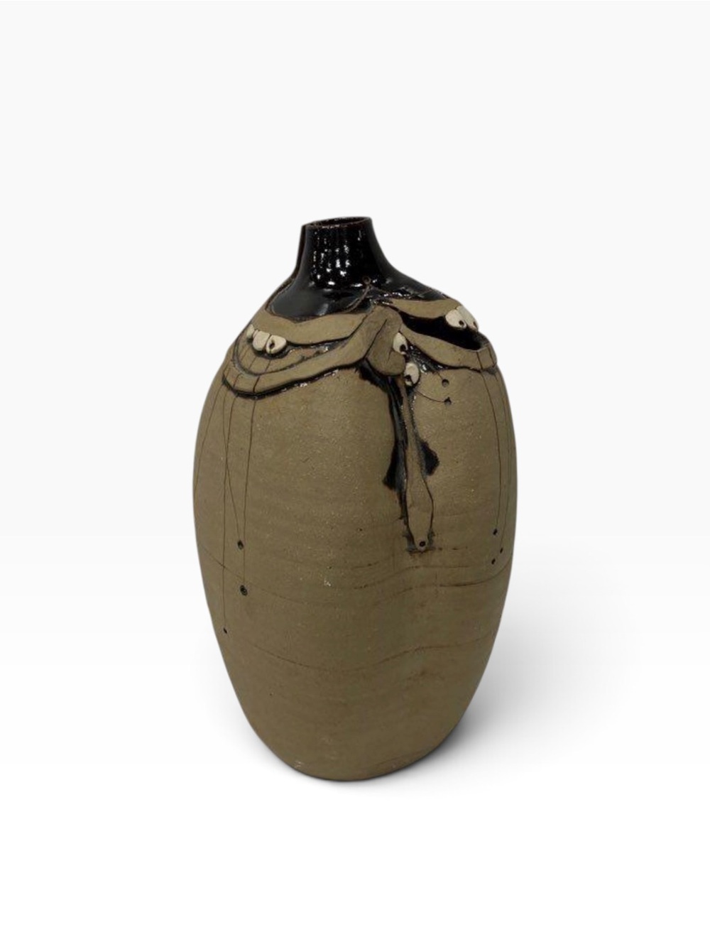 Steve Burrow 1990 Sea Oat Studio Pottery Vase 14” Signed Alabama Art Vase